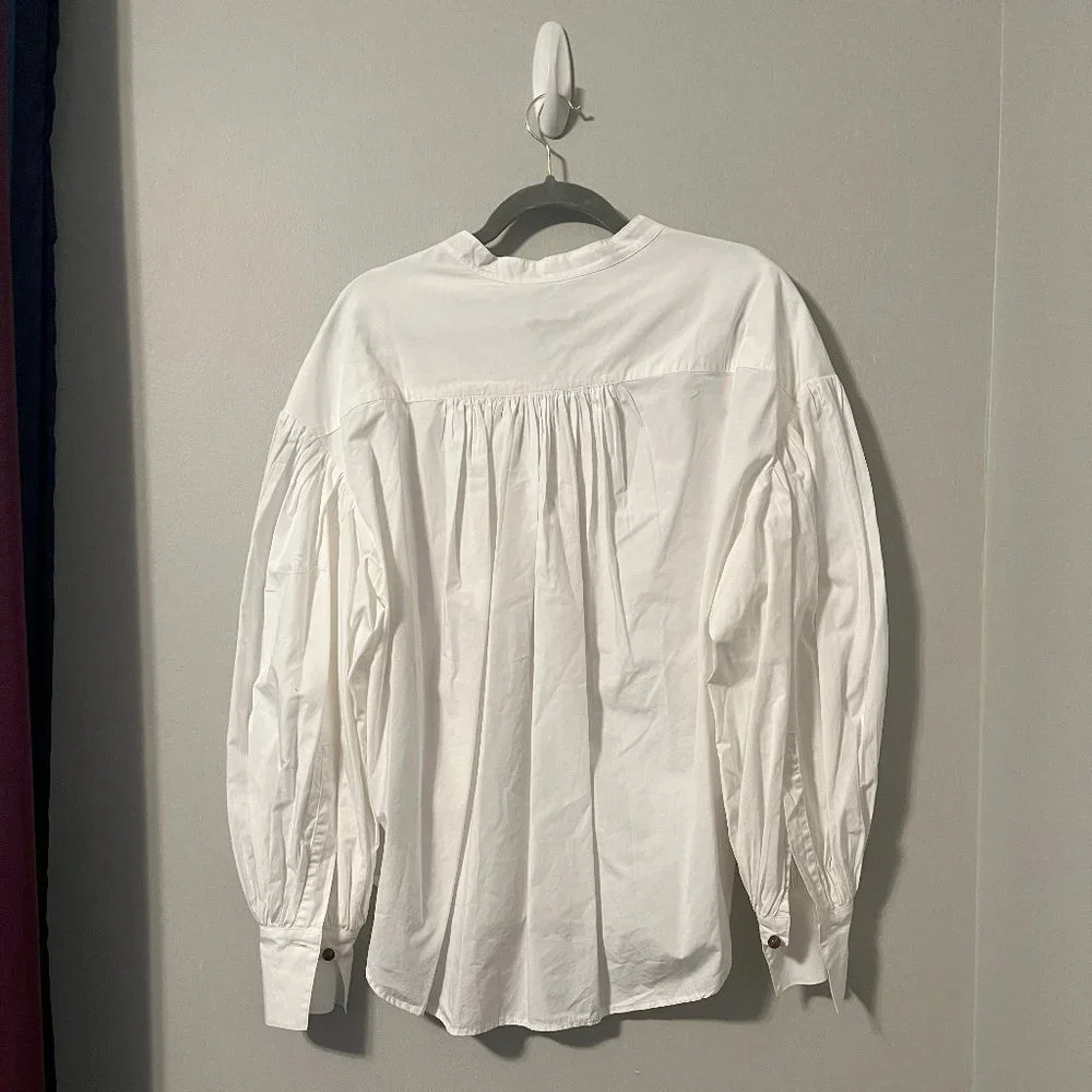 NWT Bassike Oversized White 100% Cotton Blouse with Stone Buttons Size M… - Picture 5 of 8